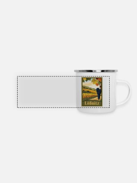 Lößnitz Weinberg - Panorama Emaille-Tasse - Weiß
