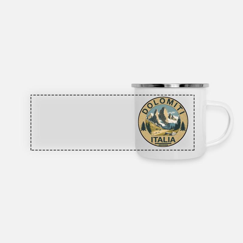 Dolomites rondes - Mug panoramique émaillé - blanc