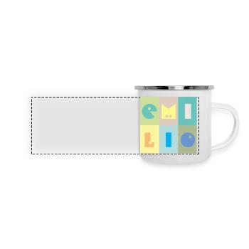 Emilio Nom Bébé Garçon Coloré - Mug panoramique émaillé - blanc - Devant