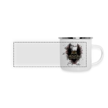 Skull Death Paint Splatter Art - Panoramic Camper Mug - white - Front