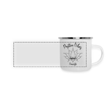 Positive MPositive Mind,ind Namasté Fleur de Lotus - Mug panoramique émaillé - blanc - Devant
