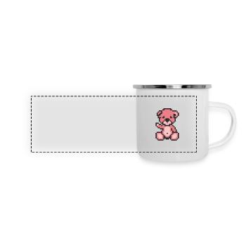 Pixelbär-Bonbons - Panorama Emaille-Tasse - Weiß - Vorne