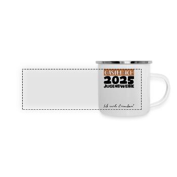 Jugendweihe 2025 Gästebuch Geschenk Mädchen Jungen - Panorama Emaille-Tasse - Weiß - Vorne