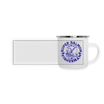 Humor Dad Fishing Bear Super Salmon Fisherman - Panoramic Camper Mug - white - Front