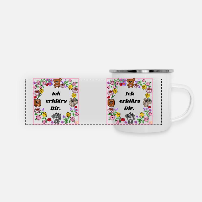 Ich erklärs Dir - Panorama Emaille-Tasse - Weiß