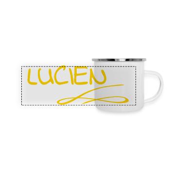 Vorname Lucien - Panorama Emaille-Tasse - Weiß - Vorne