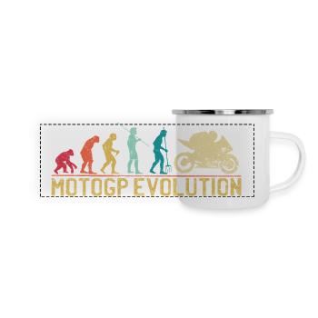Conception de la silhouette Motocross Evolution - Mug panoramique émaillé - blanc - Devant