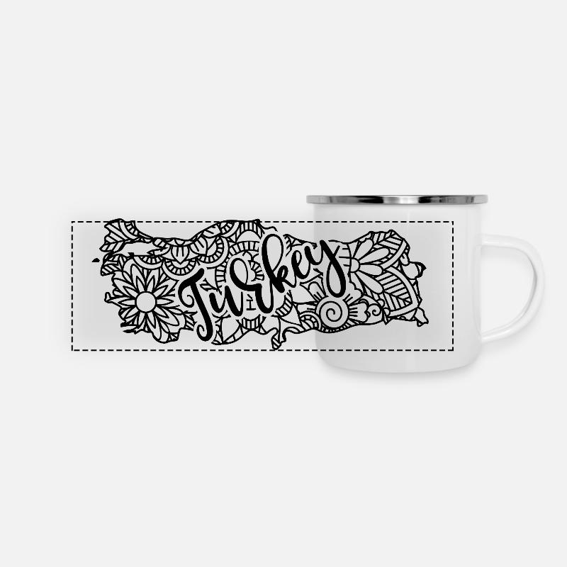 Turkey Map Mandala Istanbul Bosphorus - Panoramic Camper Mug - white