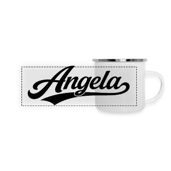 Angela name first last family - Panoramic Camper Mug - white - Front