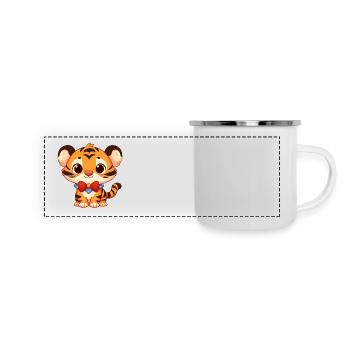 Tiger 3 - Panorama Emaille-Tasse - Weiß - Vorne