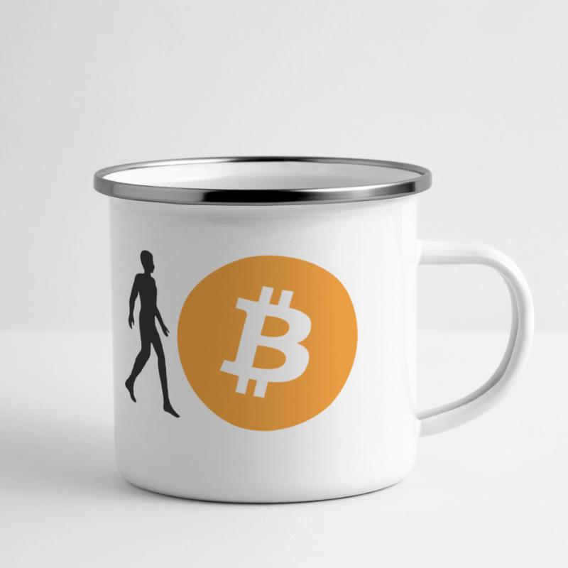 Évolution cryptographique du BTC Bitcoin Mug panoramique émaillé