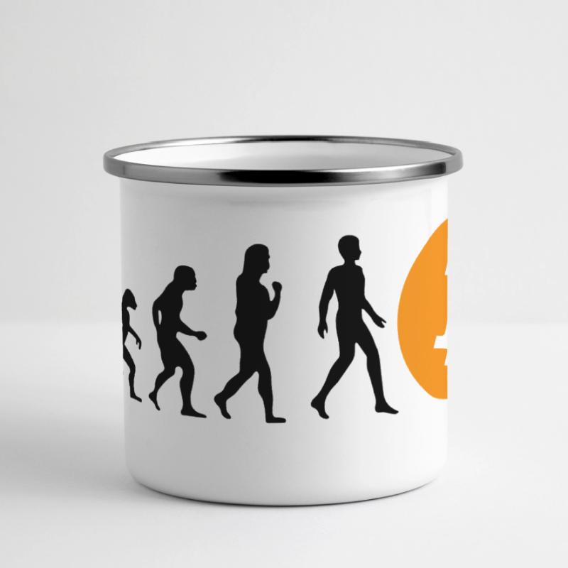 Évolution cryptographique du BTC Bitcoin Mug panoramique émaillé