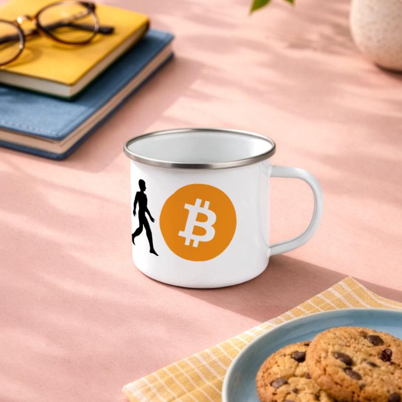 Évolution cryptographique du BTC Bitcoin Mug panoramique émaillé