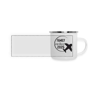Voyage en famille Vacances en famille 2025 - Mug panoramique émaillé - blanc - Devant