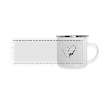 Alessia Name Herzlinie - Panorama Emaille-Tasse - Weiß - Vorne