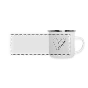 Dominika Name Herzlinie - Panorama Emaille-Tasse - Weiß - Vorne