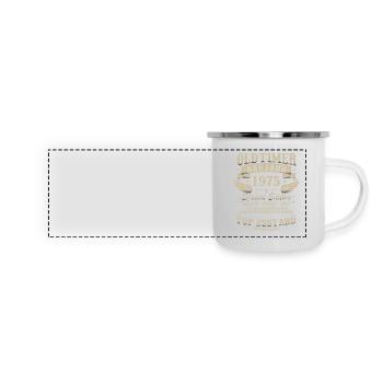 Oldtimer Baujahr 1975 Jahrgang Geburtstag Geschenk - Panorama Emaille-Tasse - Weiß - Vorne