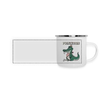 Carnaval Princesse Crocodile Cologne Alaaf Drôle - Mug panoramique émaillé - blanc - Devant