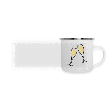 2 Glasses Of Sparkling Wine (Oval / Closed / 2C) - Panoramic Camper Mug - white - Front