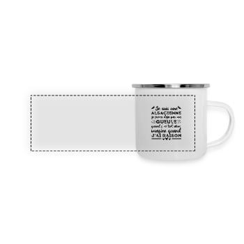 Je suis une Alsacienne humour Alsace cadeau - Mug panoramique émaillé - blanc - Devant