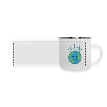 Wind Power for a Clean Earth - Panoramic Camper Mug - white - Front