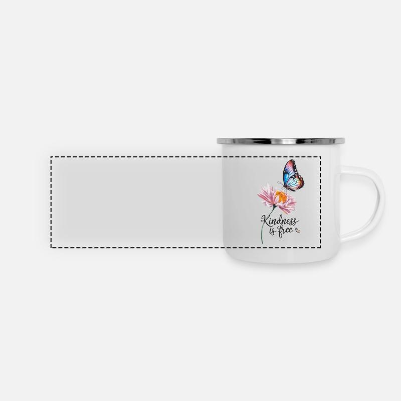 La gentillesse est gratuite - Mug panoramique émaillé - blanc
