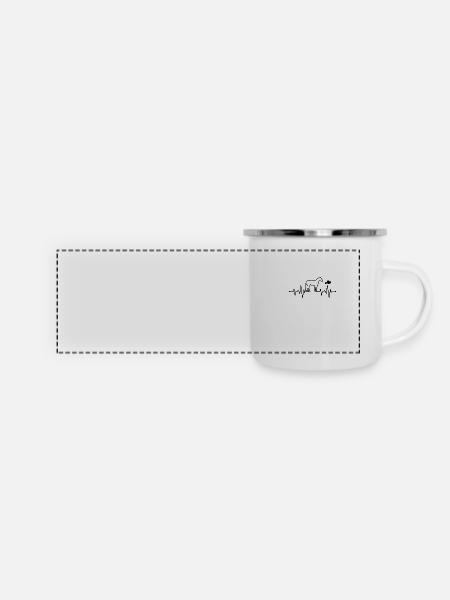 Herzschlag Pferde - Panorama Emaille-Tasse - Weiß