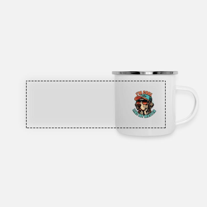 Je suis cool comme mon maître - Mug panoramique émaillé - blanc