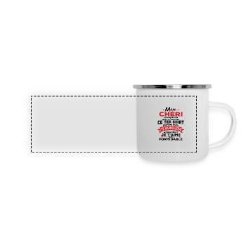 Mon chéri je t aime tu es formidable - Mug panoramique émaillé - blanc - Devant