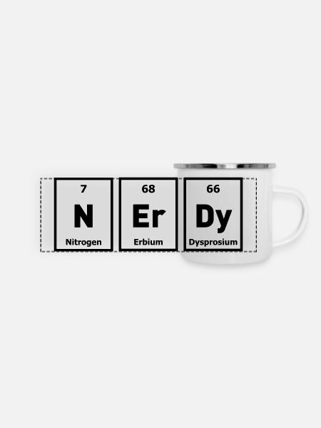 nerd geek nerdy - Panorama Emaille-Tasse - Weiß