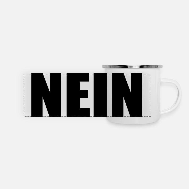 NEIN - Panorama Emaille-Tasse - Weiß