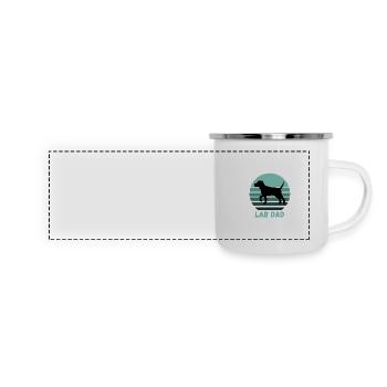 Lab Dad Labrador Retriever Labbi Vatertag Hund Fun - Panorama Emaille-Tasse - Weiß - Vorne