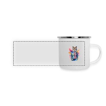 Wolf Suit Colorful Animal Design Print - Panoramic Camper Mug - white - Front