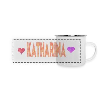 Katharina - Panorama Emaille-Tasse - Weiß - Vorne