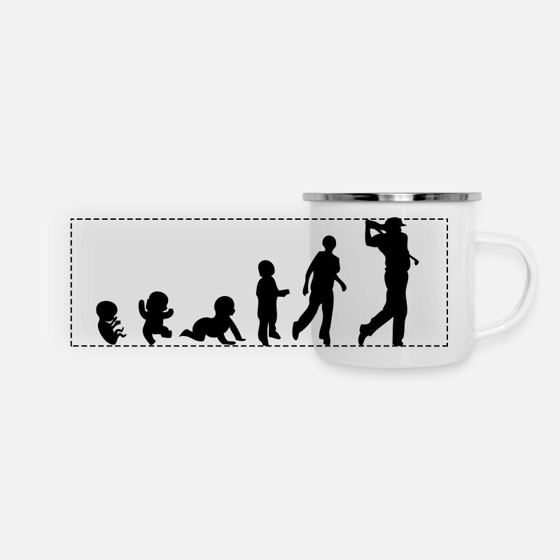 Evolution human men sports golf 1 - Panoramic Camper Mug - white