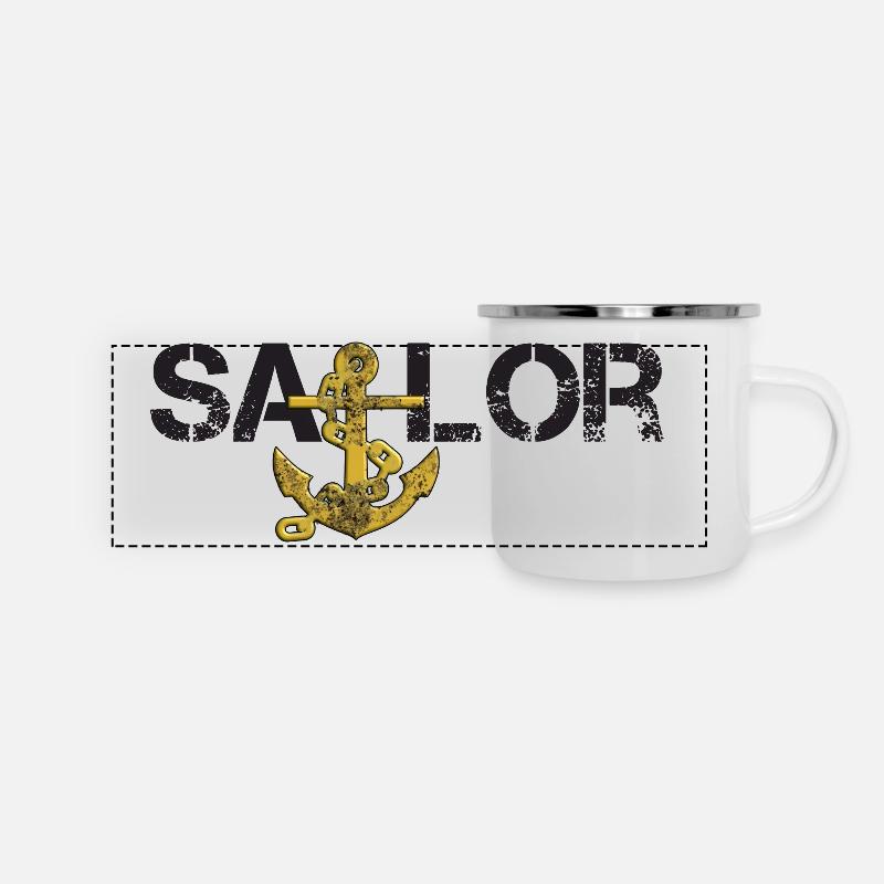 Sailor anchor black - Panoramic Camper Mug - white