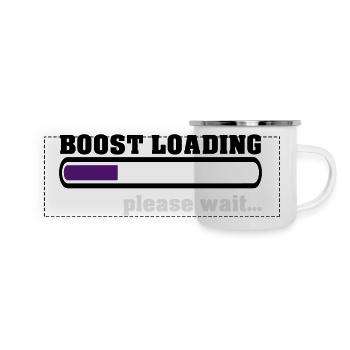 Boost Loading Please Wait - Panorama Emaille-Tasse - Weiß - Vorne