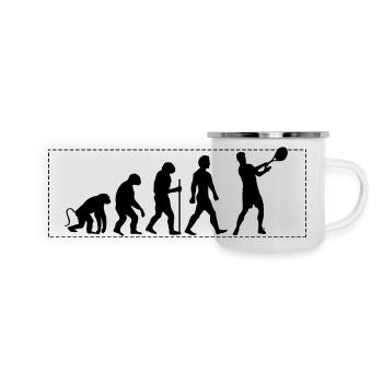 evolution tennis - Panorama Emaille-Tasse - Weiß - Vorne
