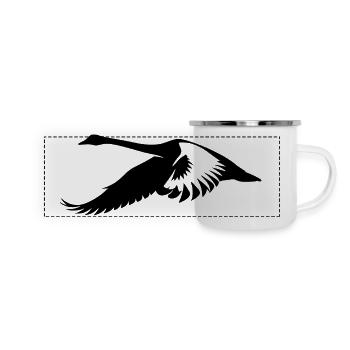Cygne volant - Mug panoramique émaillé - blanc - Devant