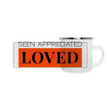 Lacs appréciés Aimé Bicolore - Mug panoramique émaillé - blanc - Devant