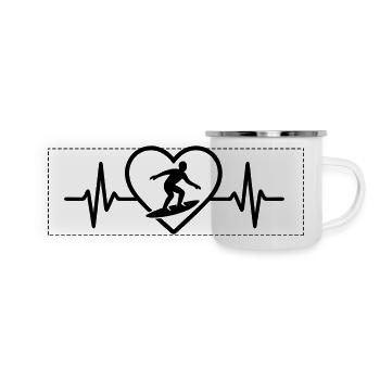 Surfing Heart - Panoramic Camper Mug - white - Front