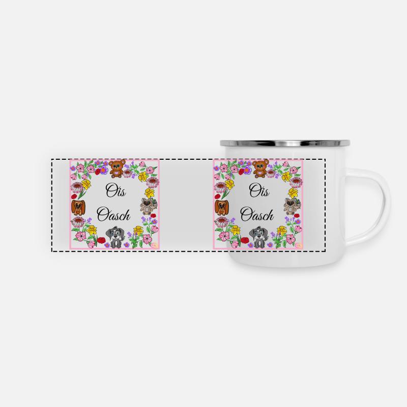 Ois Oasch - Panorama Emaille-Tasse - Weiß