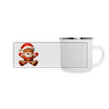Lebkuchen 5 - Panorama Emaille-Tasse - Weiß - Vorne