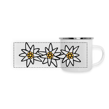 Edelweiss Trio - Mug panoramique émaillé - blanc - Devant
