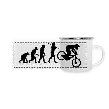 NEW MTB DOWNHILL MOUNTAIN BIKE EVOLUTION - Panorama Emaille-Tasse - Weiß - Vorne