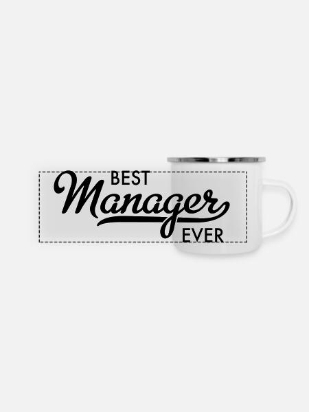Manager - Panorama Emaille-Tasse - Weiß