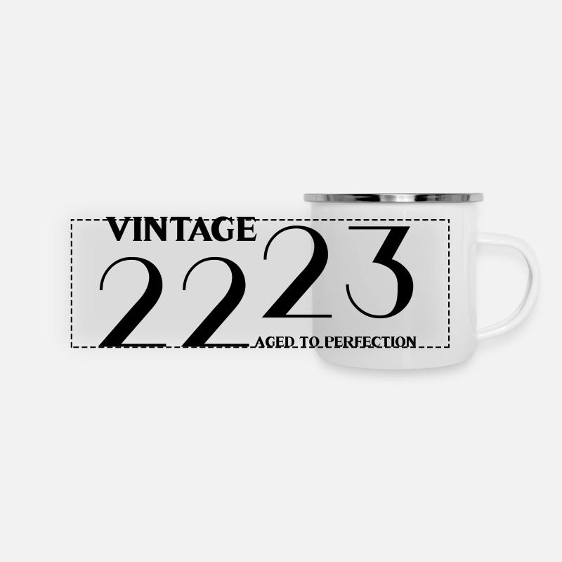 Vintage 2023 aged to perfection - Panoramic Camper Mug - white