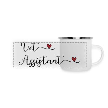 Vet Assistant - Panorama Emaille-Tasse - Weiß - Vorne