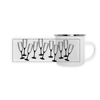 sekt gläser - Panorama Emaille-Tasse - Weiß - Vorne