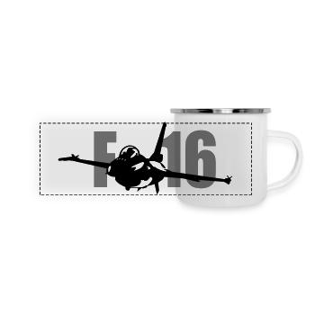 Mr. Adrenalin Pilot - Panorama Emaille-Tasse - Weiß - Vorne
